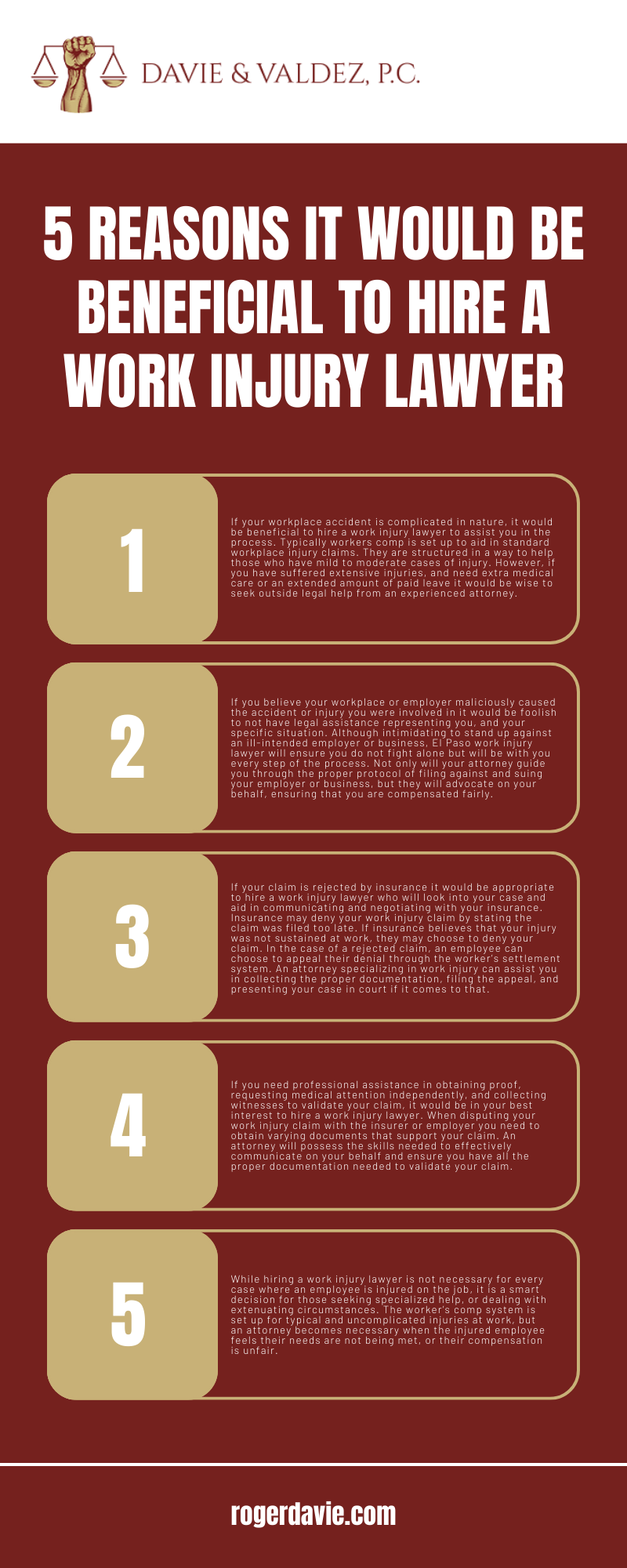 5 Reasons It Would Be Beneficial To Hire A Work Injury Lawyer Infographic