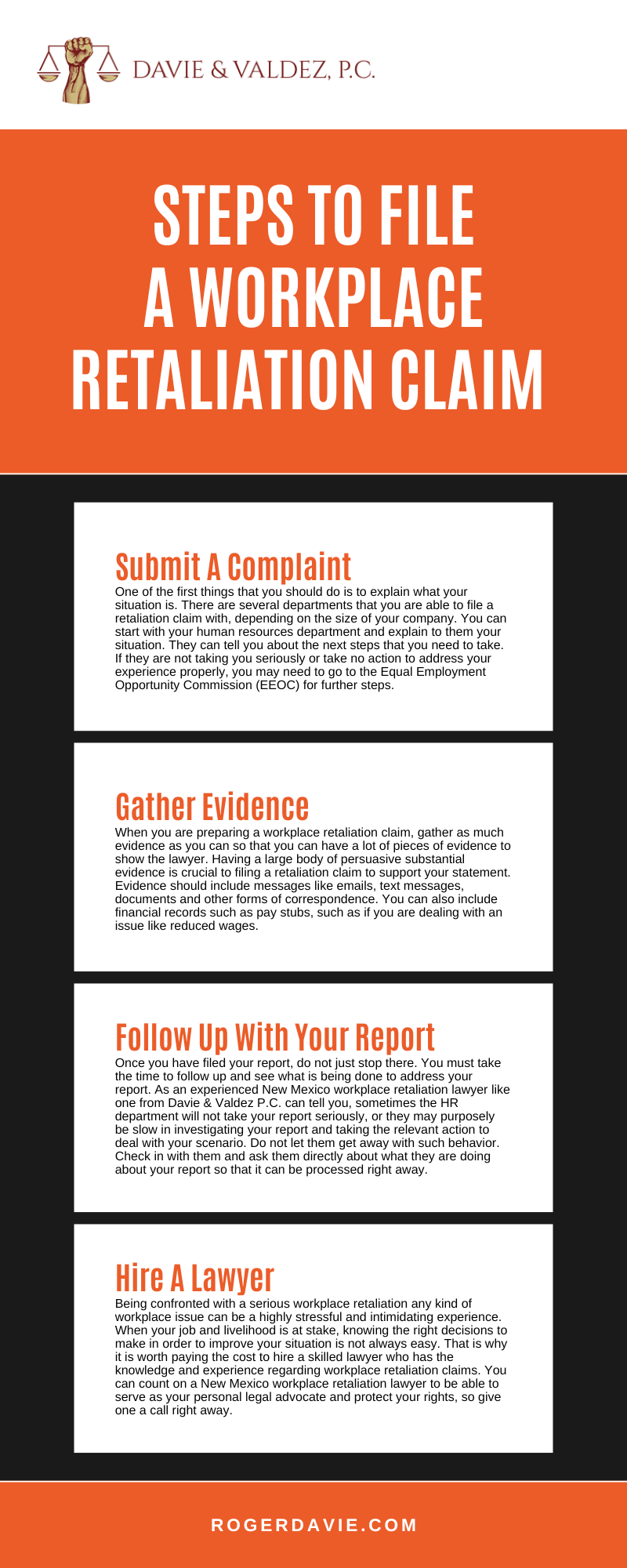Steps To File A Workplace Retaliation Claim Infographic